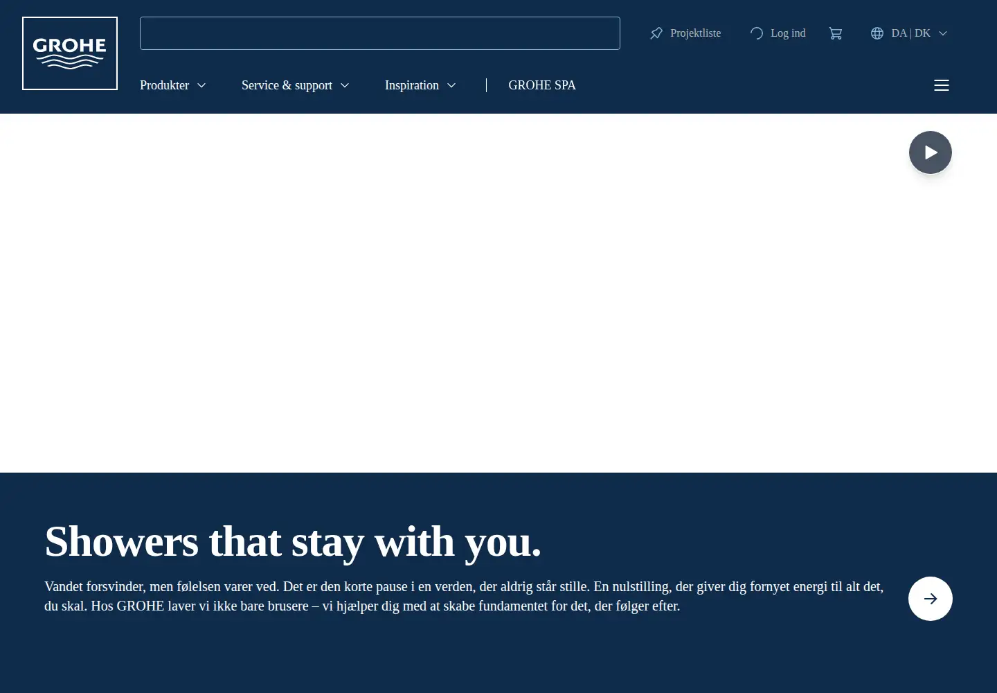 Captured homepage of grohe.dk in the current scan
