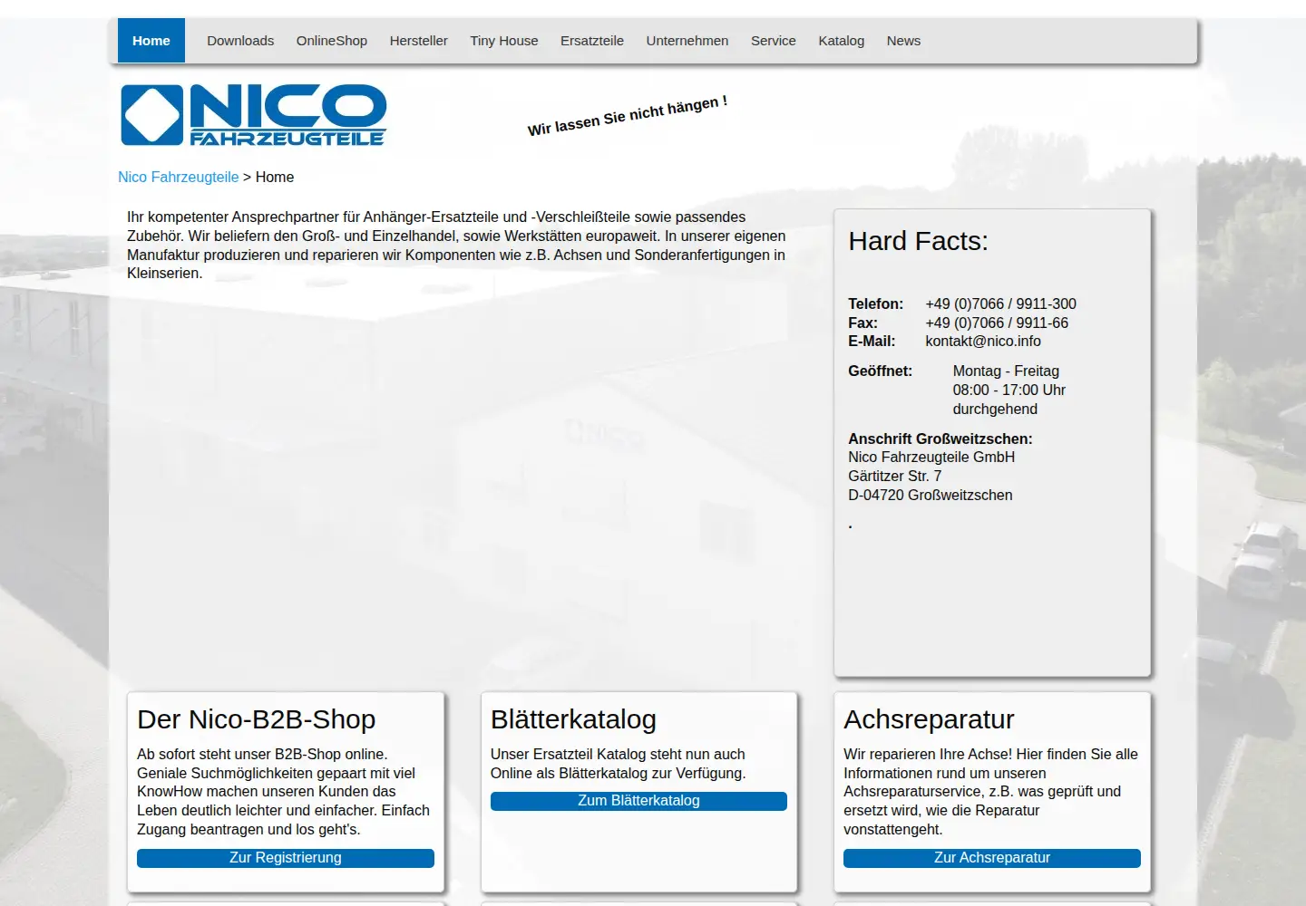 Captured homepage of nico.info in the current scan