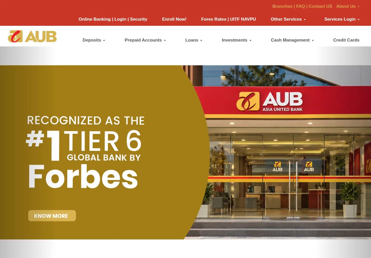 Screenshot of aub.com.ph