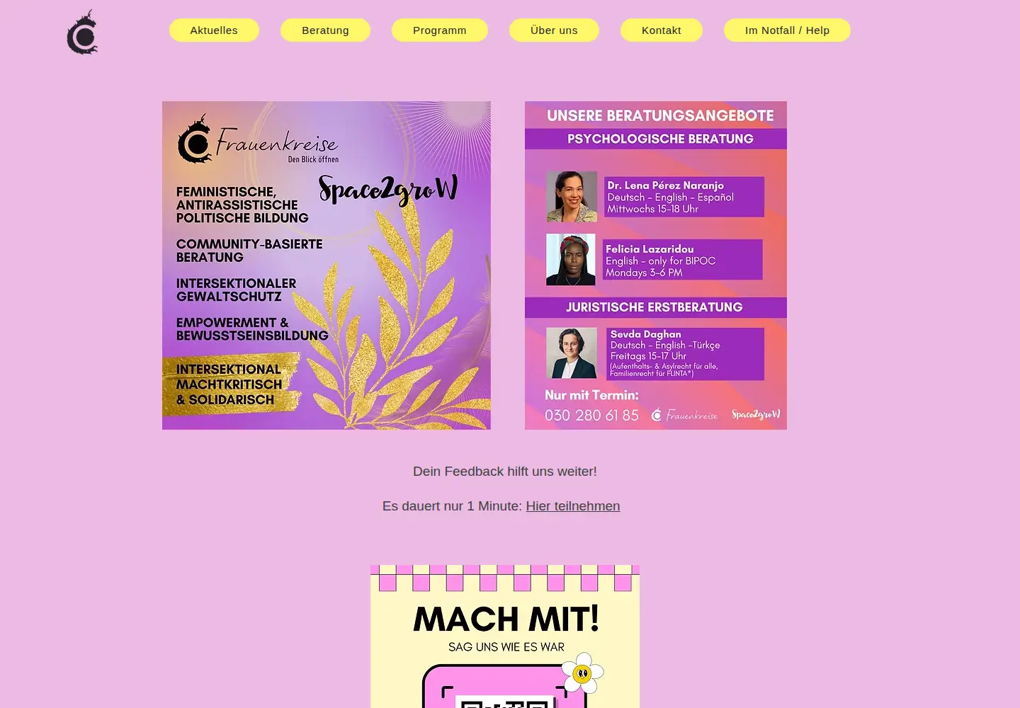 Captured homepage of frauenkreise-berlin.de in the current scan