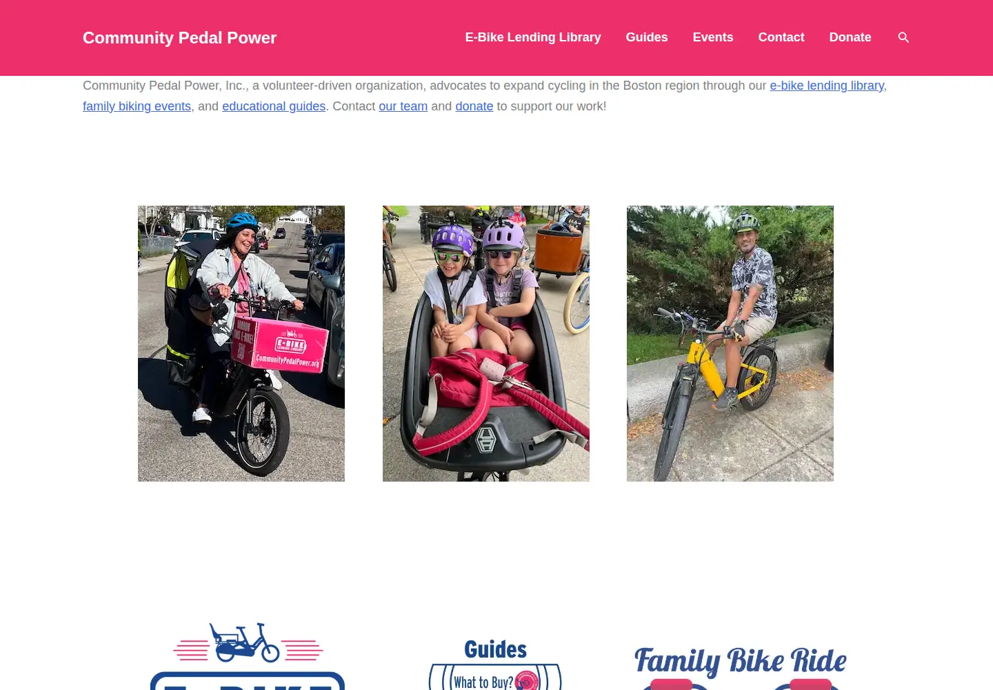 Screenshot of communitypedalpower.org