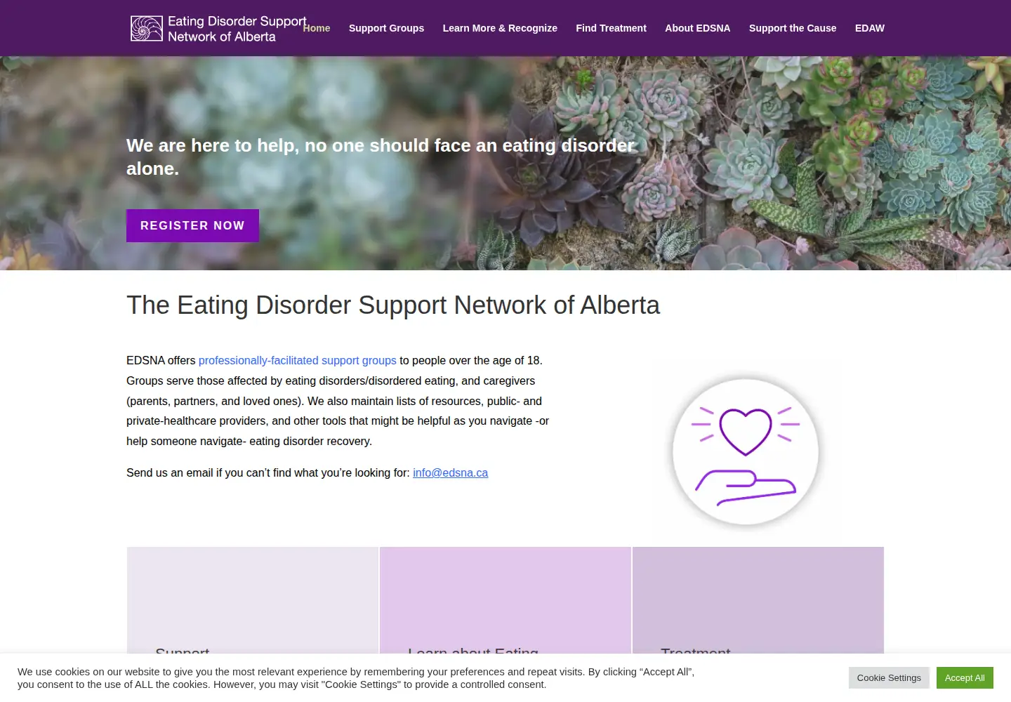 Captured homepage of edsna.ca in the current scan