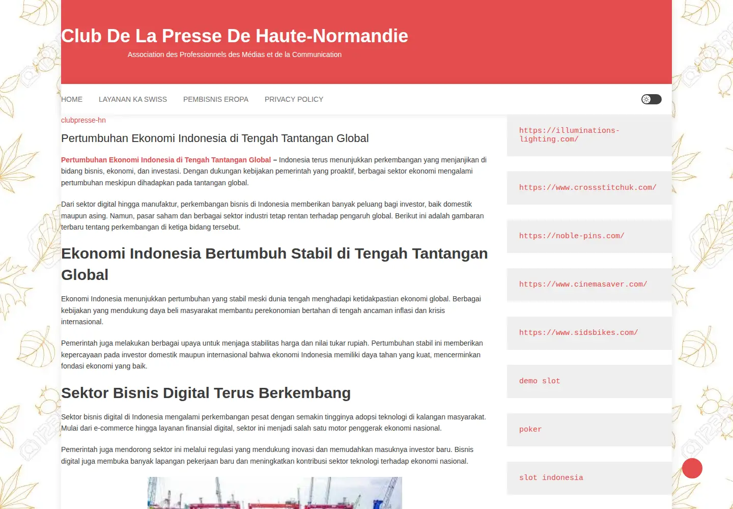 Captured homepage of clubpresse-hn.com in the current scan