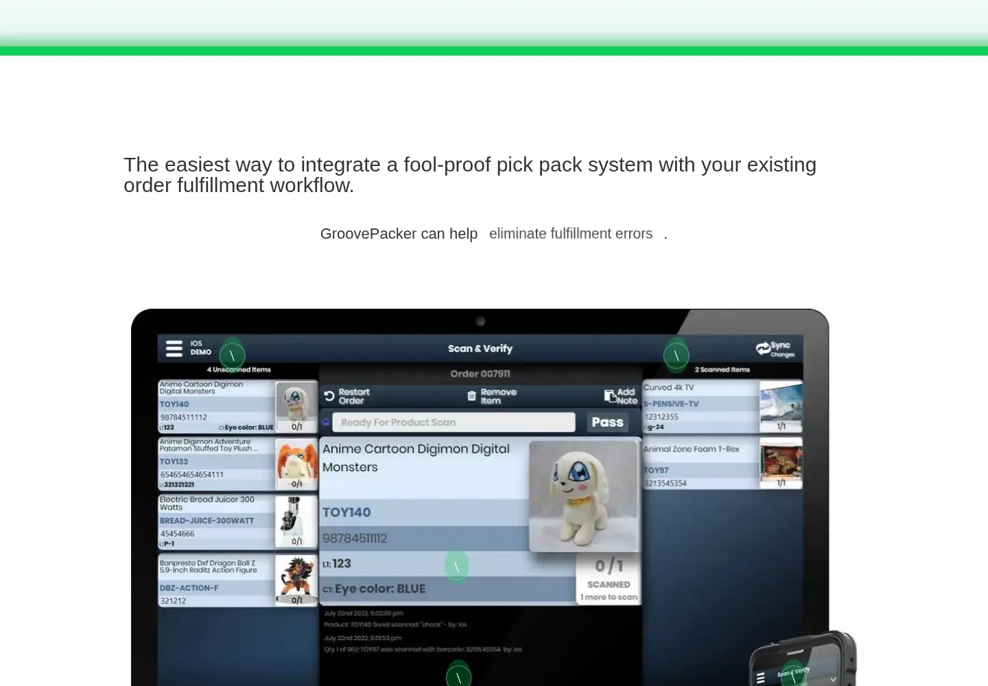 Captured homepage of groovepacker.com in the current scan