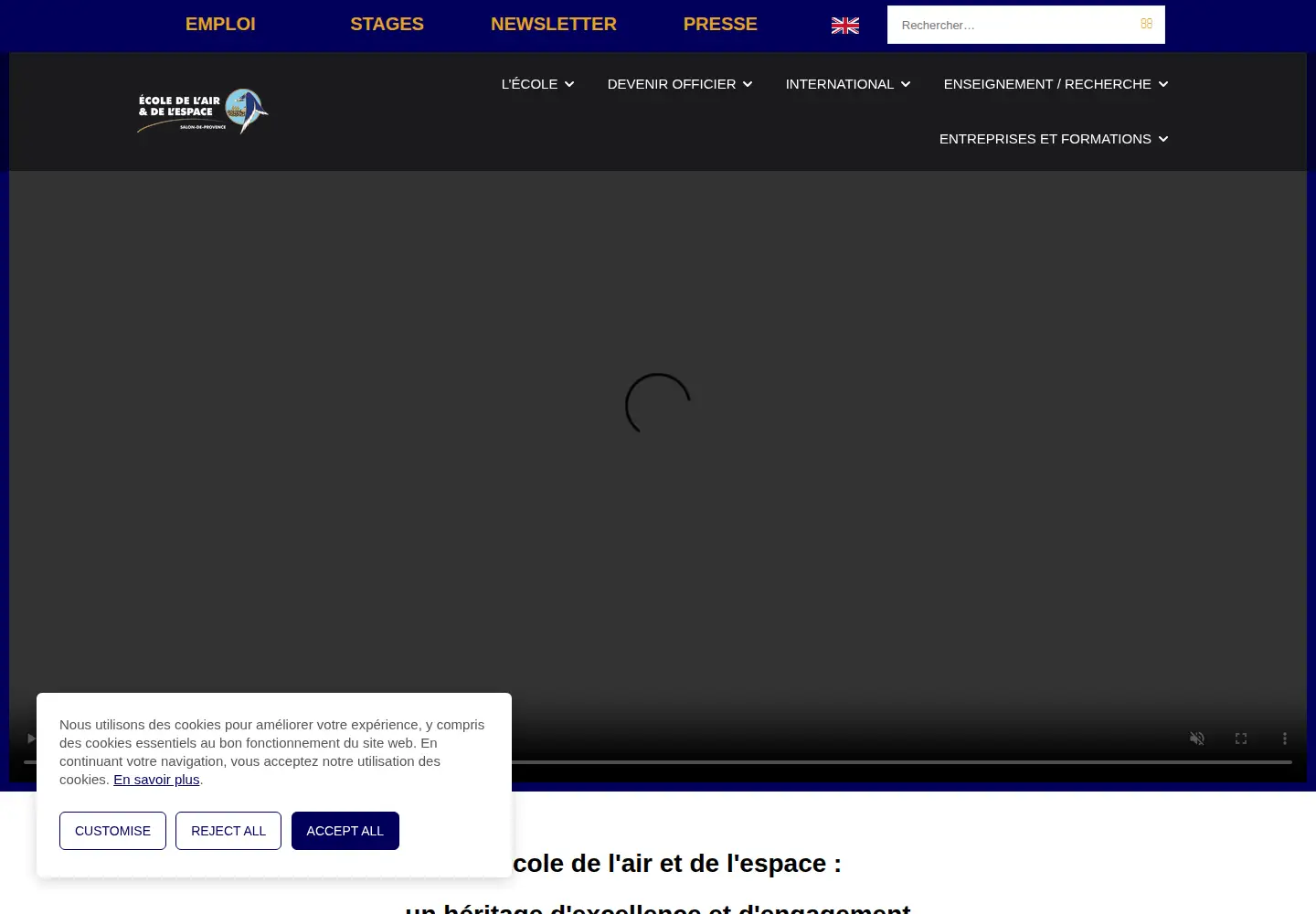 Screenshot of ecole-air-espace.fr