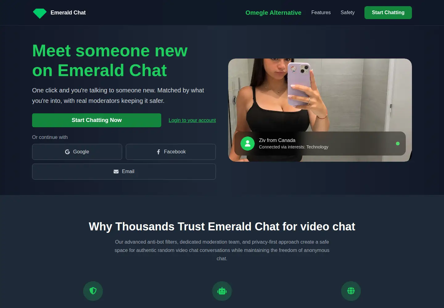 Screenshot of emeraldchat.com
