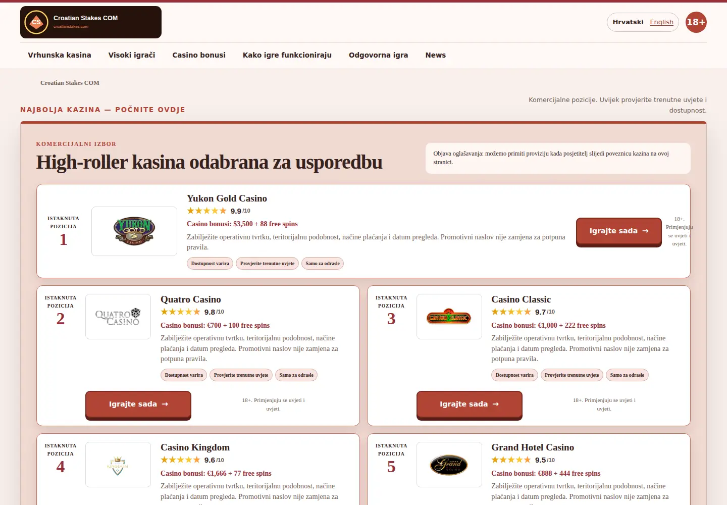 Screenshot of croatianstakes.com