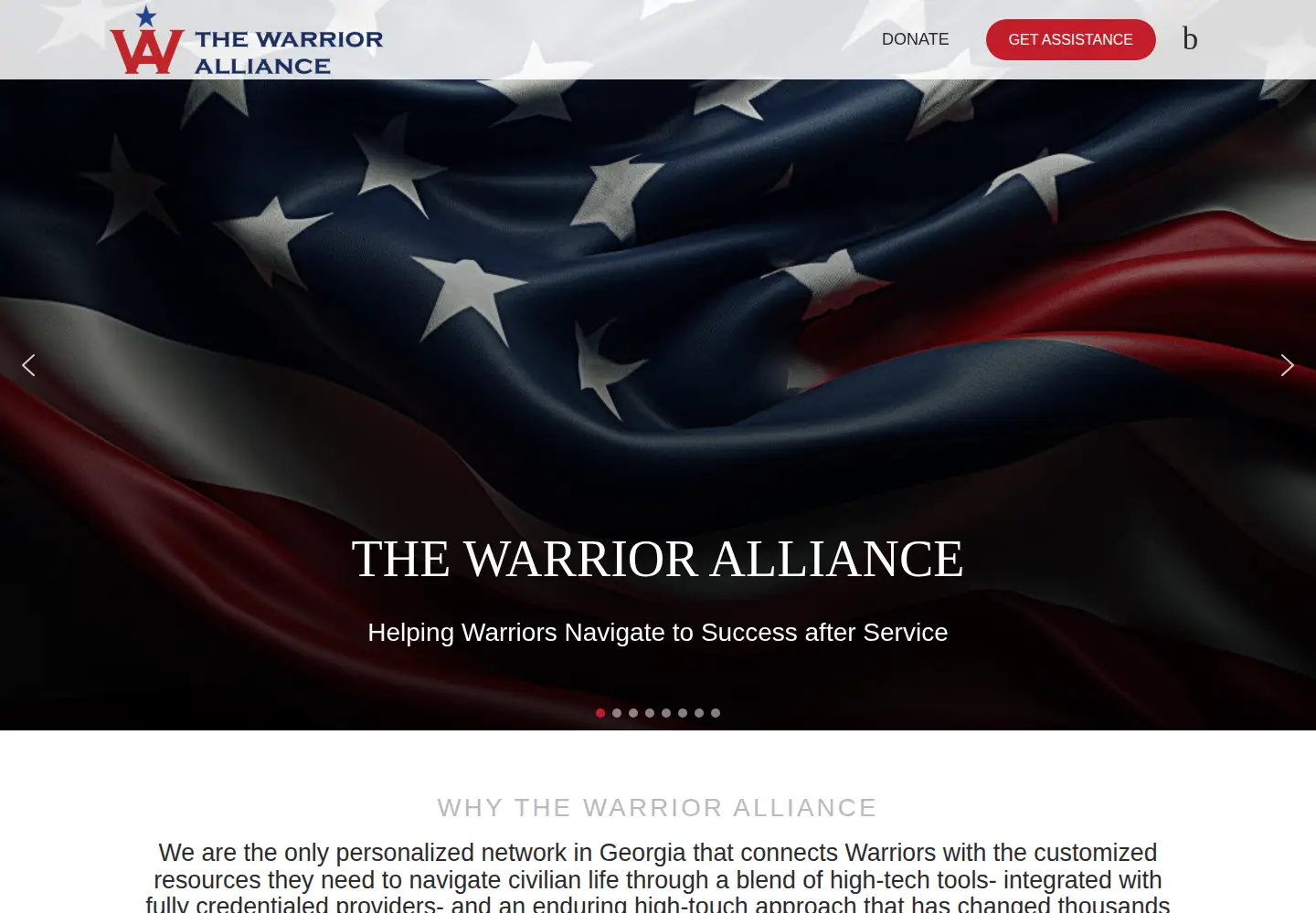 Screenshot of thewarrioralliance.org