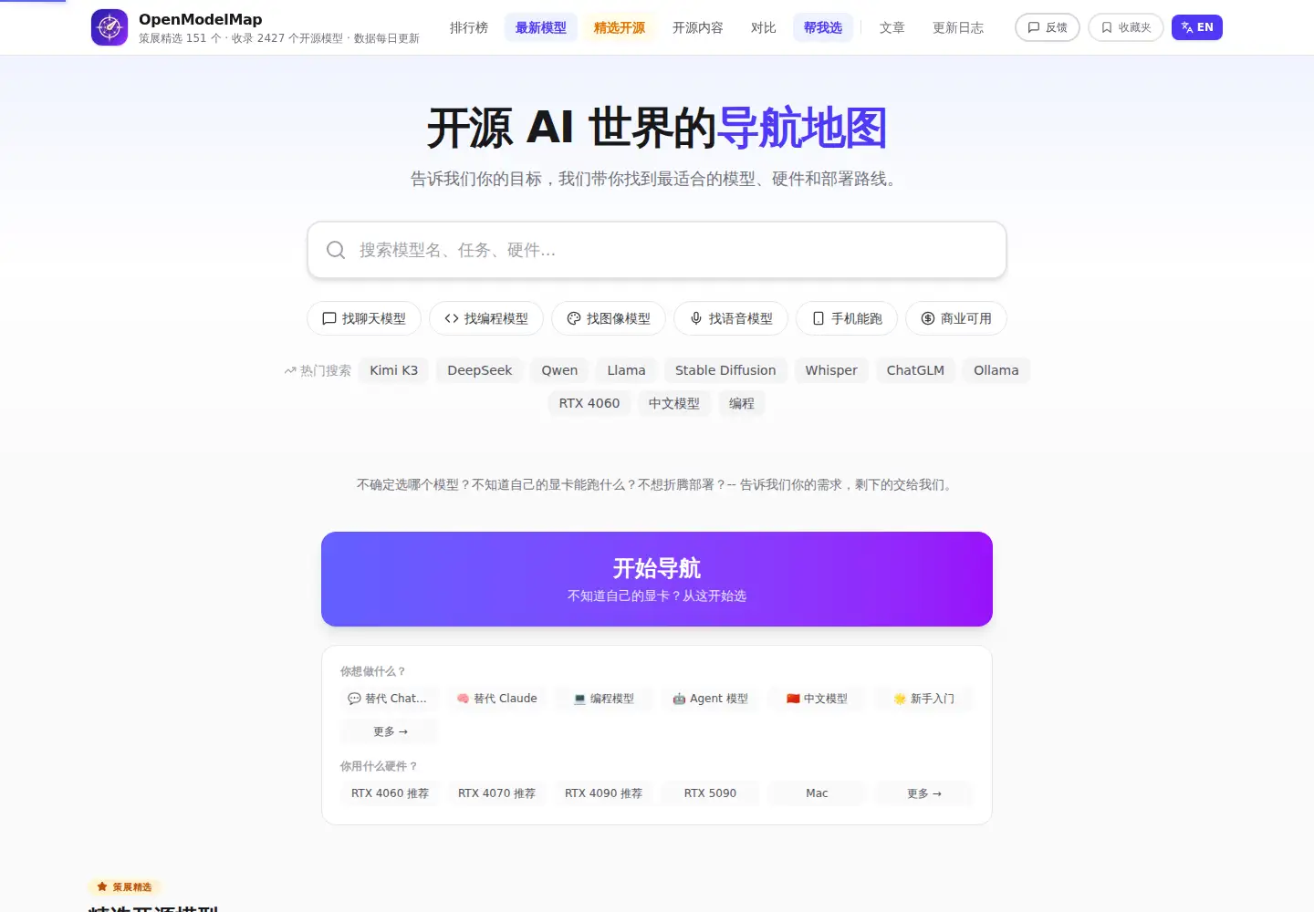 Screenshot of openmodelmap.com