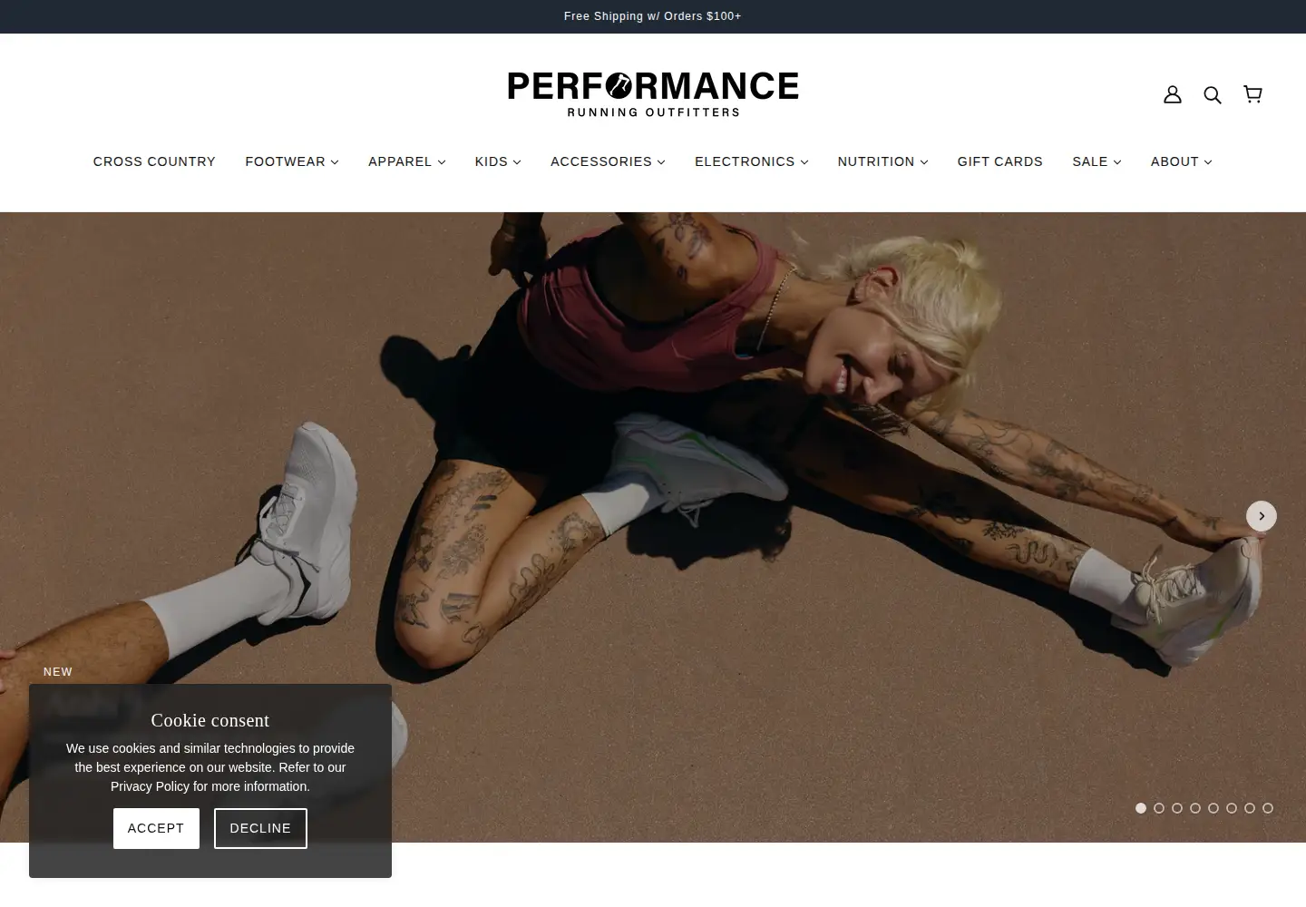 Screenshot of performancerunning.com