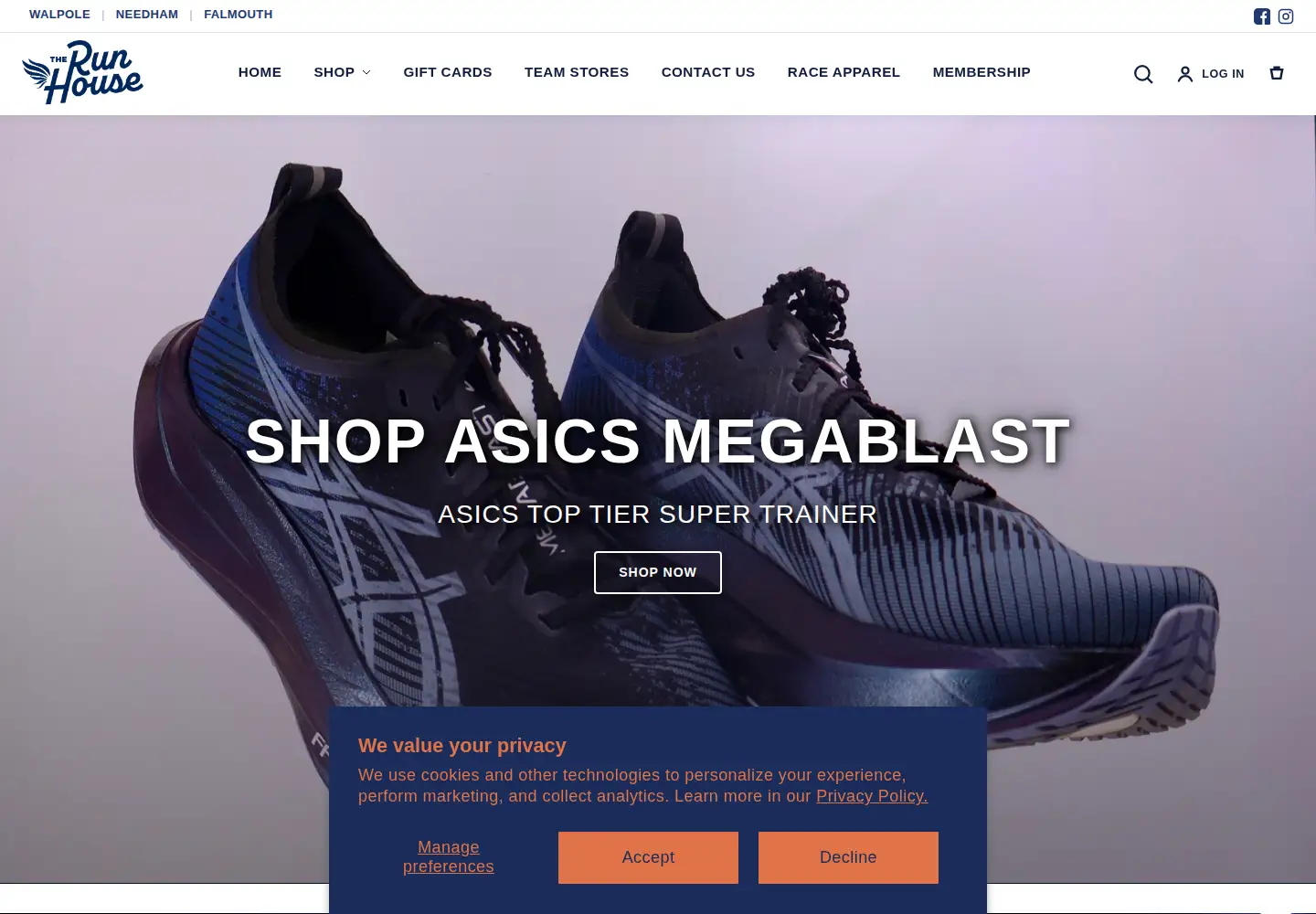 Screenshot of therunhouse.com