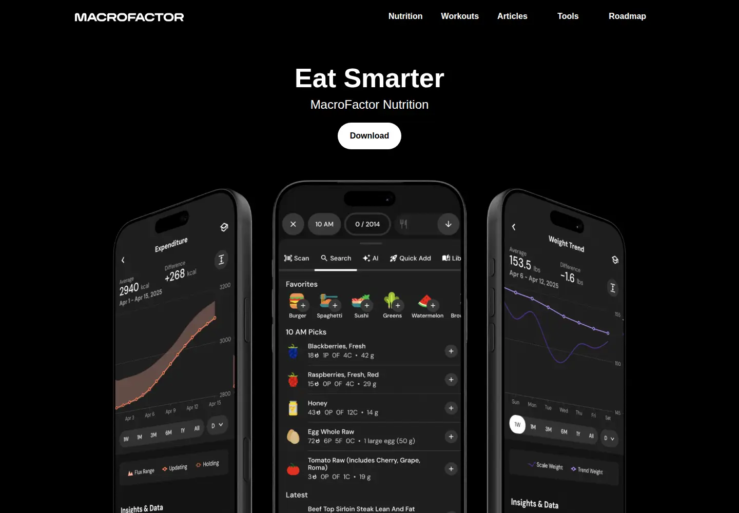 Captured homepage of macrofactor.com in the current scan