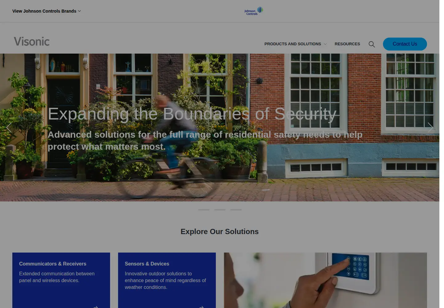 Screenshot of visonic.com