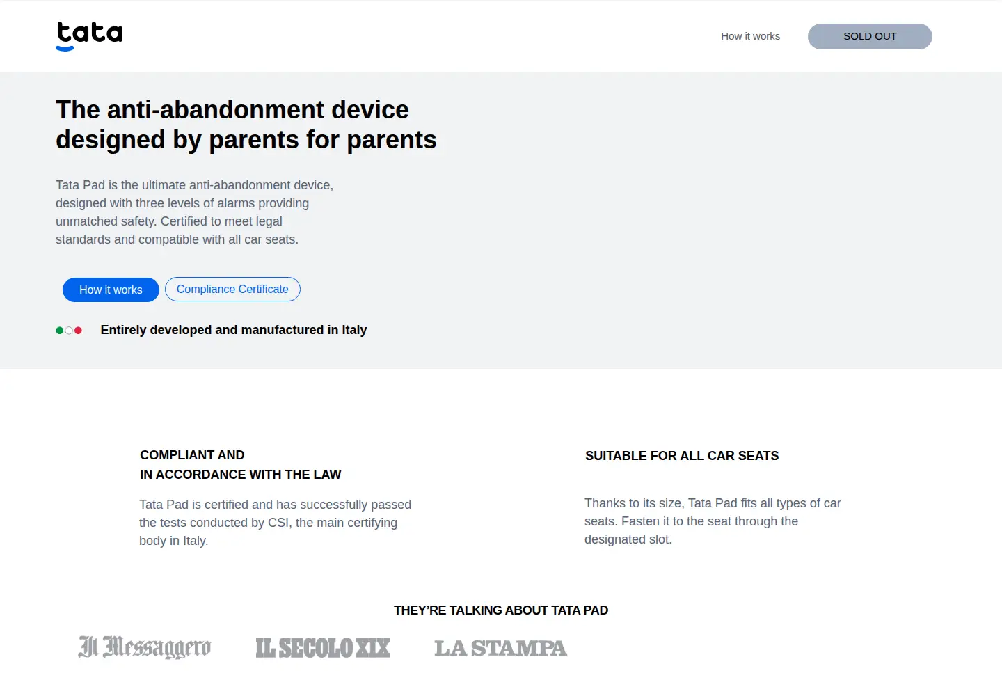 Screenshot of getmytata.com
