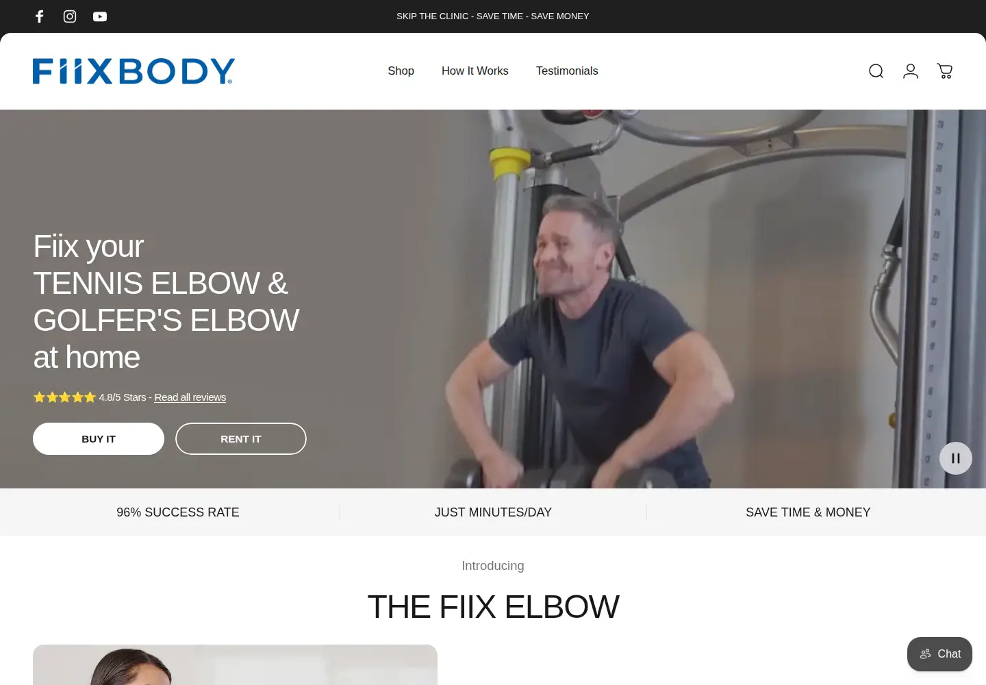 Captured homepage of fiixbody.com in the current scan