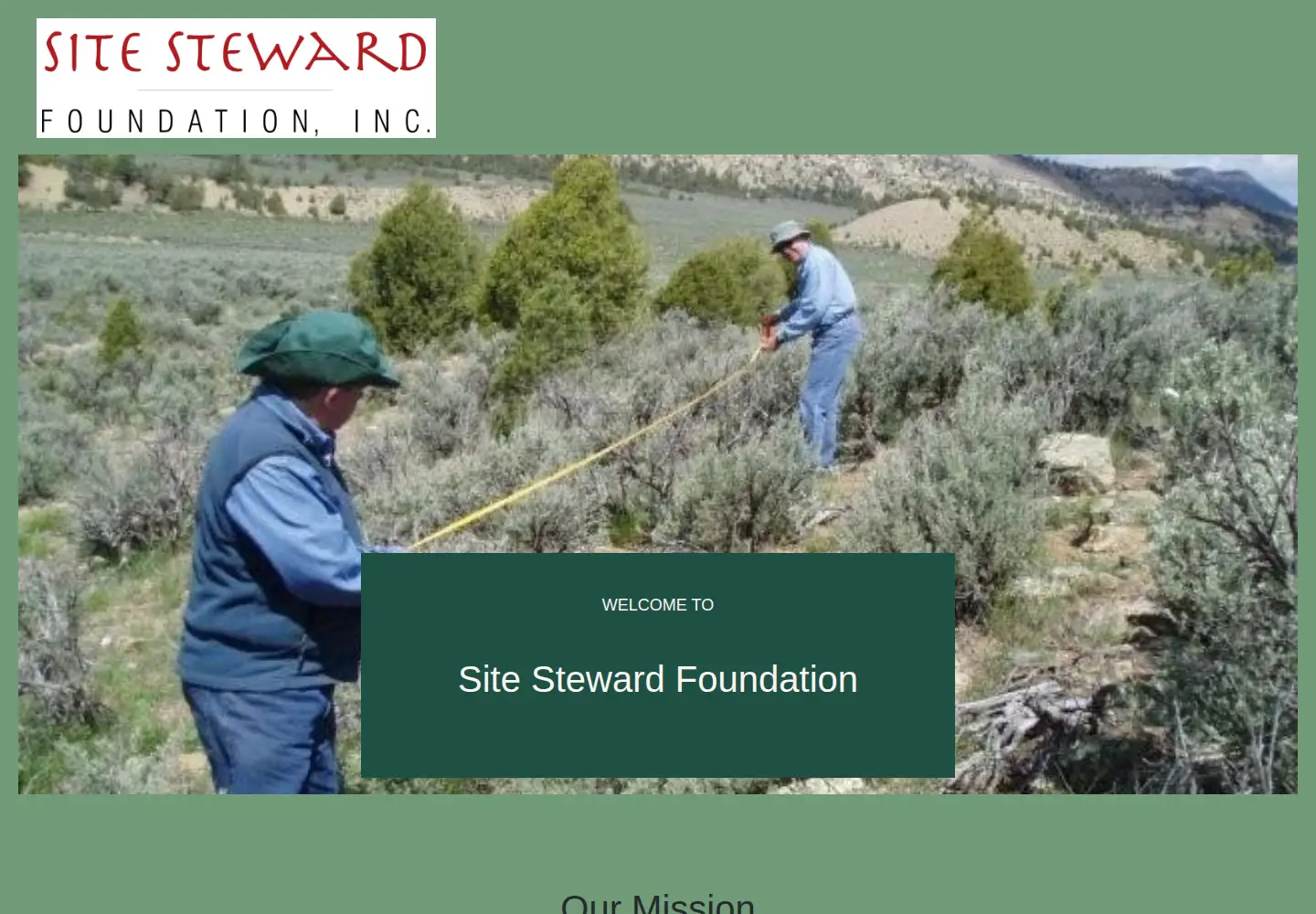 Captured homepage of sitestewardfoundation.org in the current scan