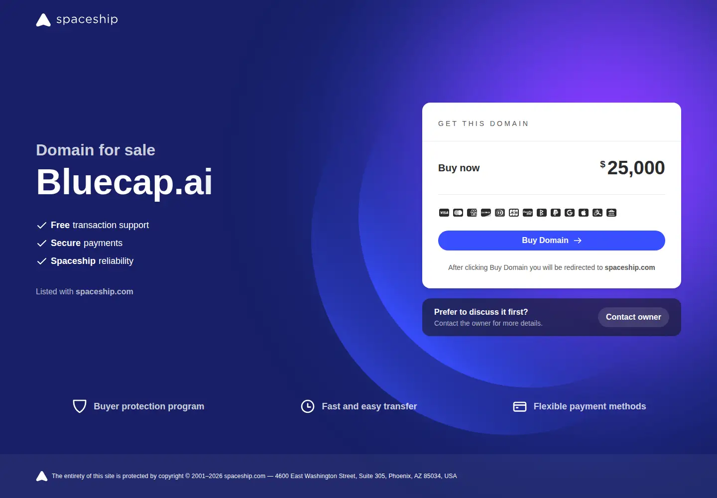 Screenshot of bluecap.ai