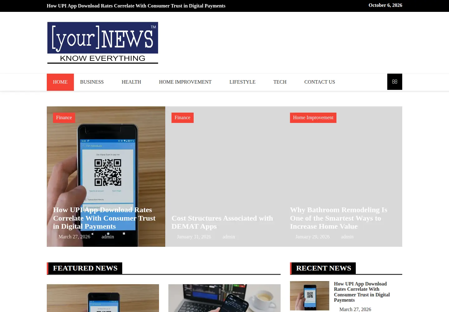 Captured homepage of yournewsfind.com in the current scan