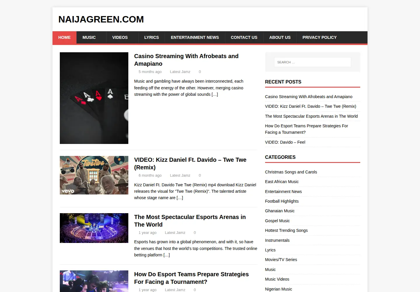 Captured homepage of naijagreen.com in the current scan