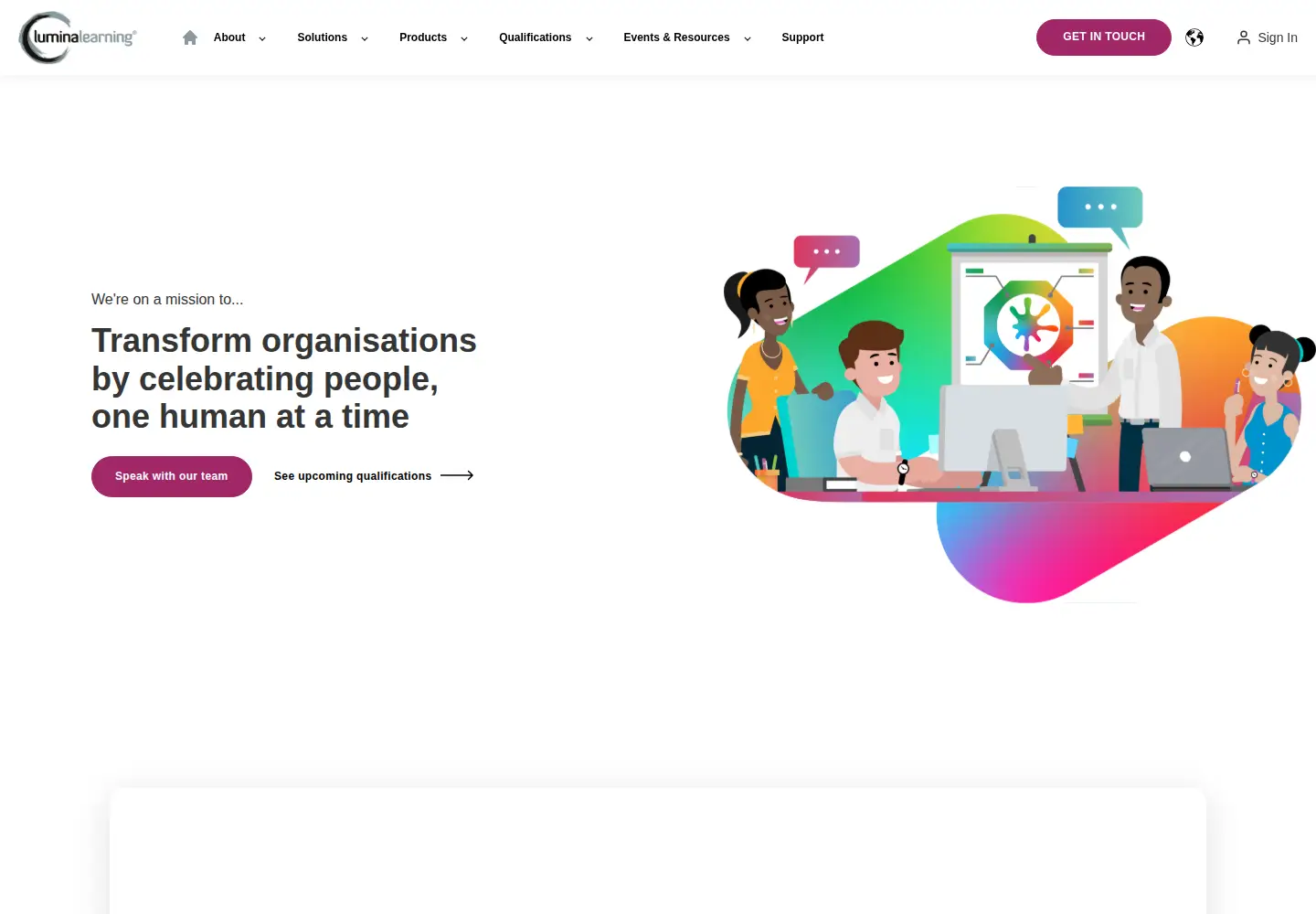 Captured homepage of luminalearning.com in the current scan