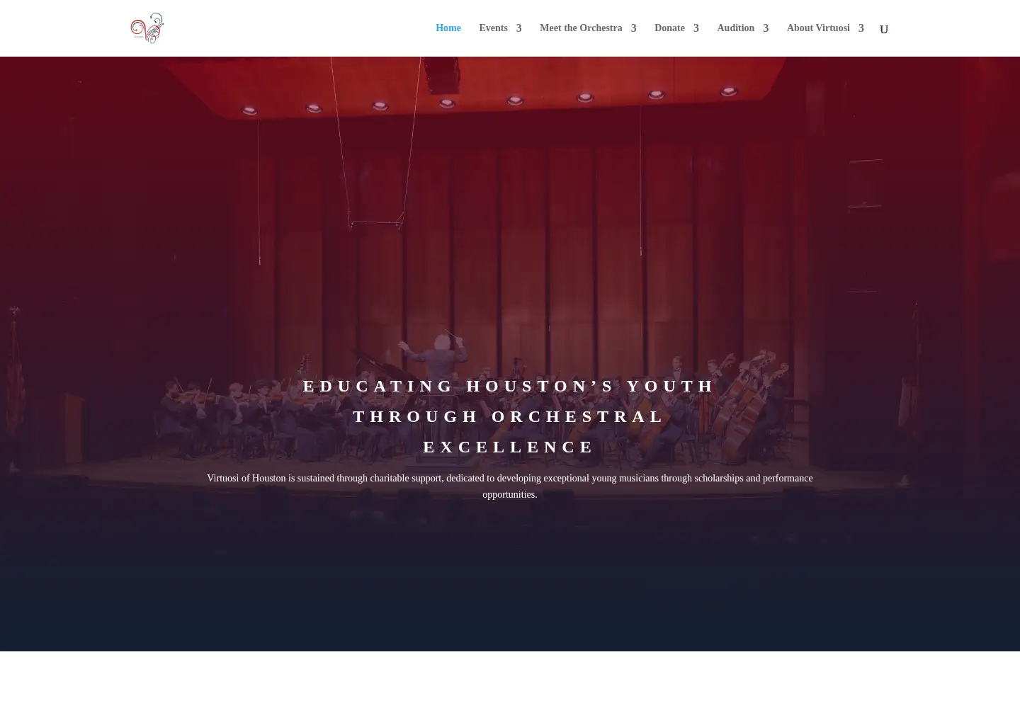 Captured homepage of virtuosiofhouston.org in the current scan