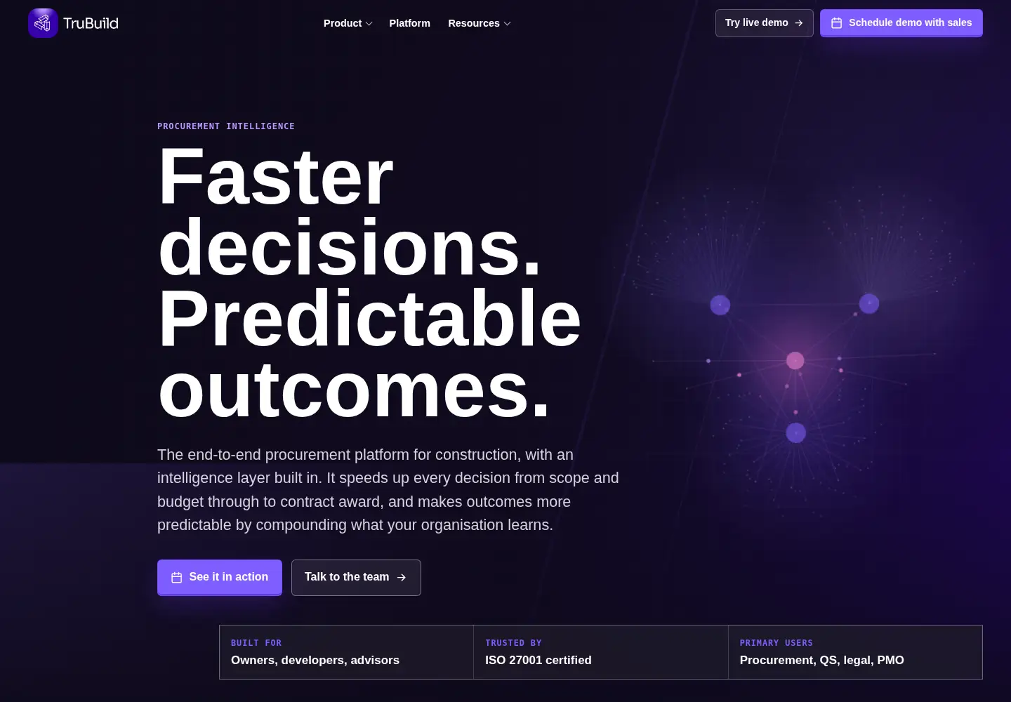 Captured homepage of trubuild.io in the current scan
