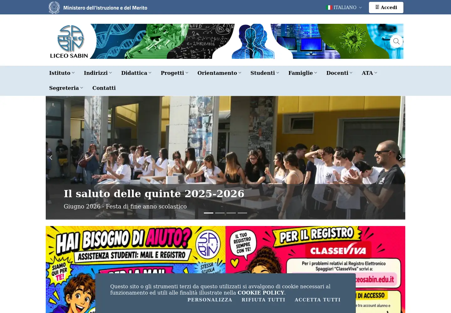 Screenshot of liceosabin.edu.it