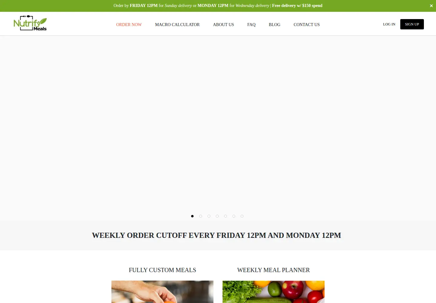 Captured homepage of nutrifymeals.com in the current scan
