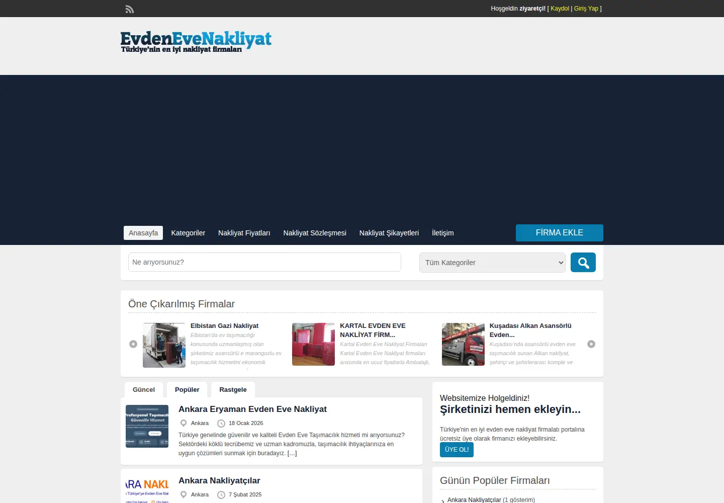 Captured homepage of evdenevenakliyatvar.com in the current scan