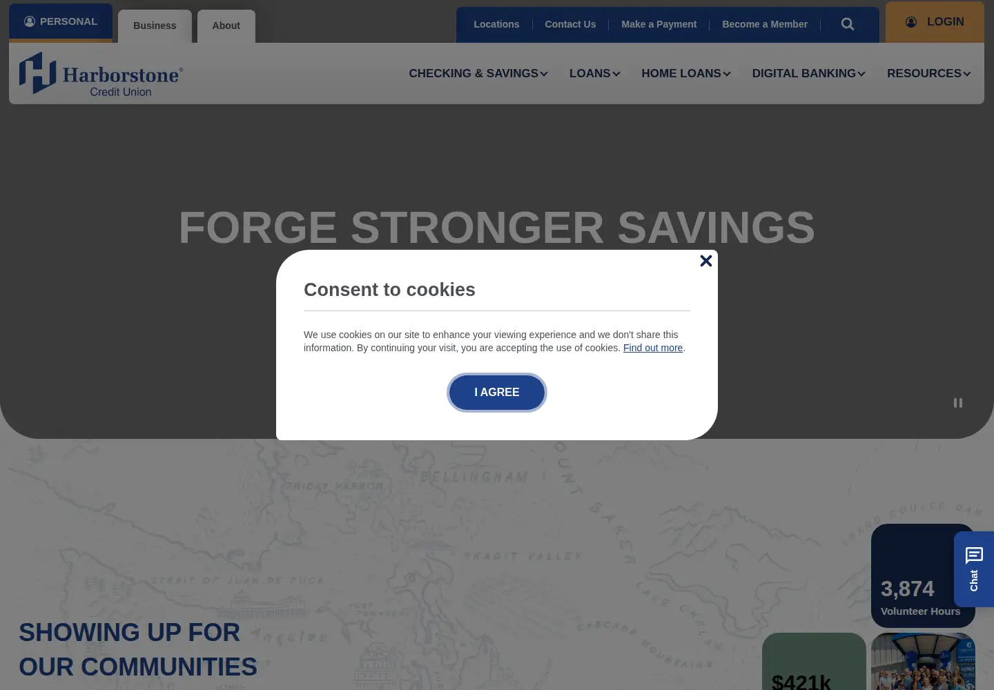 Captured homepage of harborstone.com in the current scan