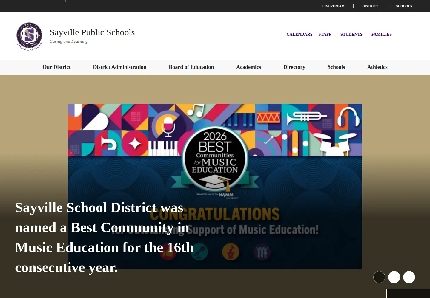 Screenshot of sayvilleschools.org