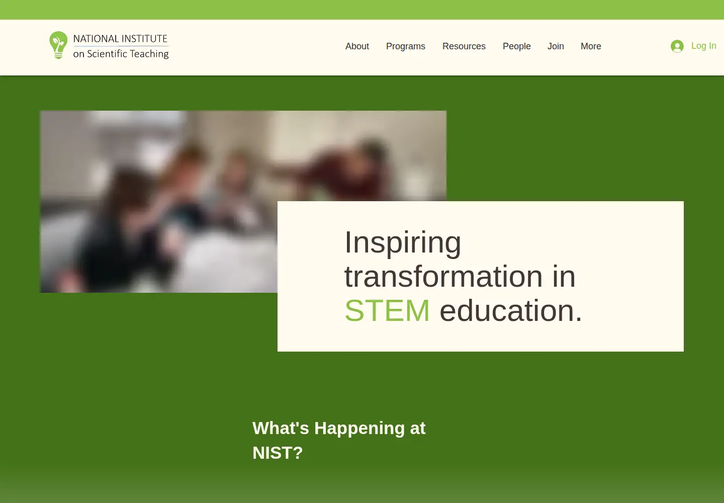 Captured homepage of nisthub.org in the current scan