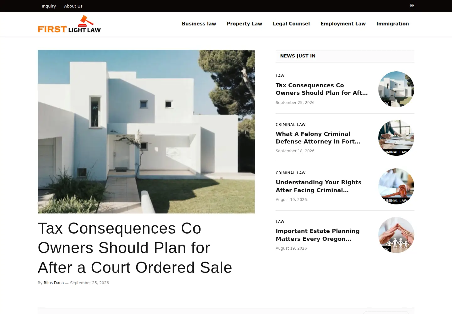 Screenshot of firstlightlaw.com