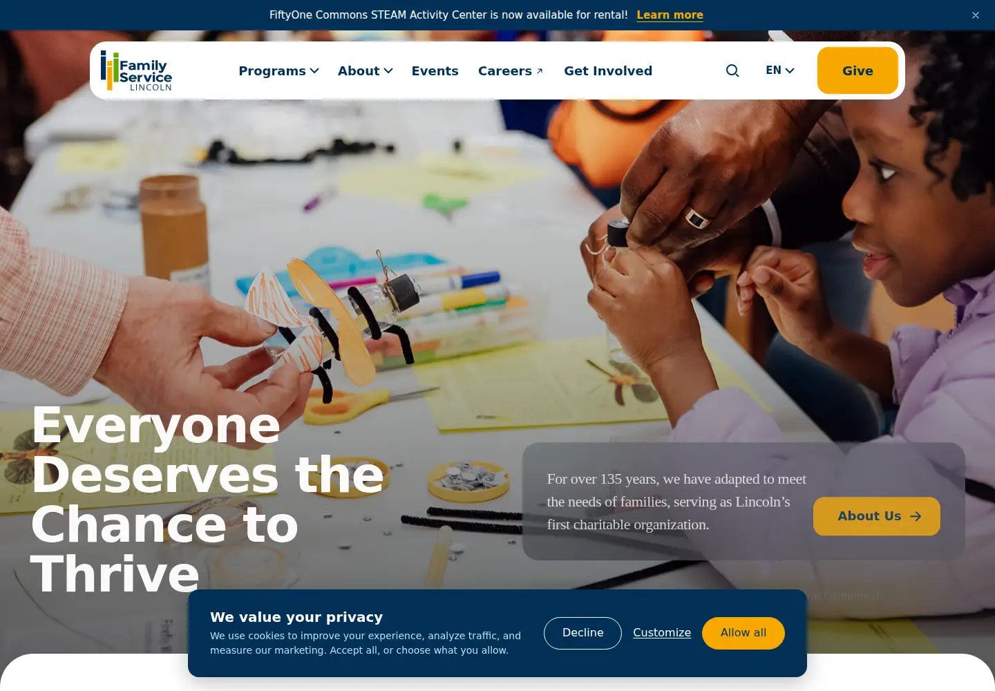 Screenshot of familyservicelincoln.org