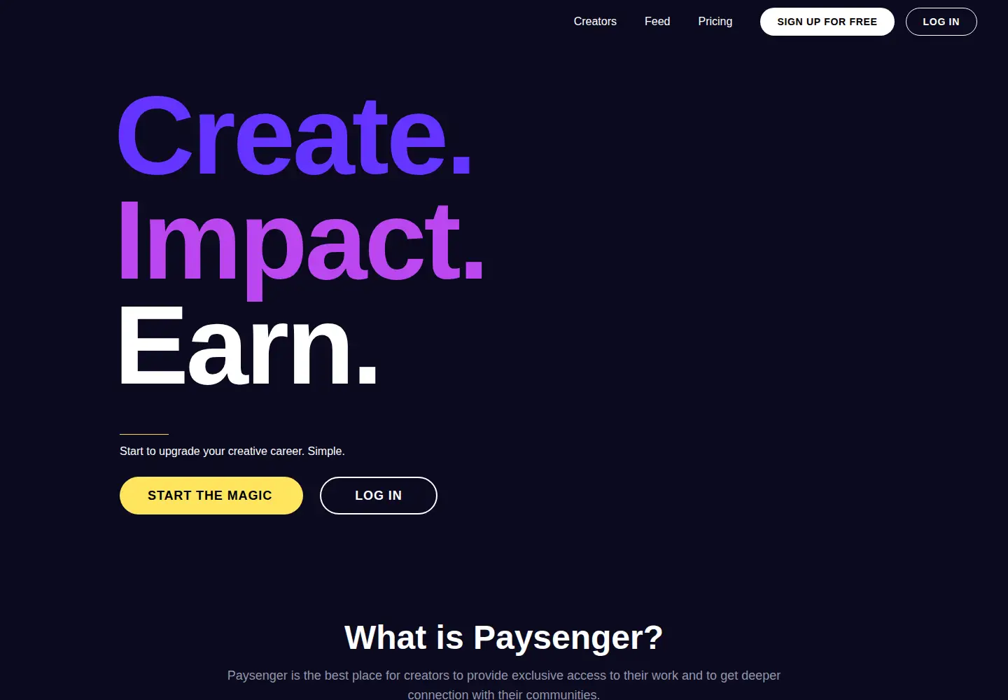 Screenshot of paysenger.com