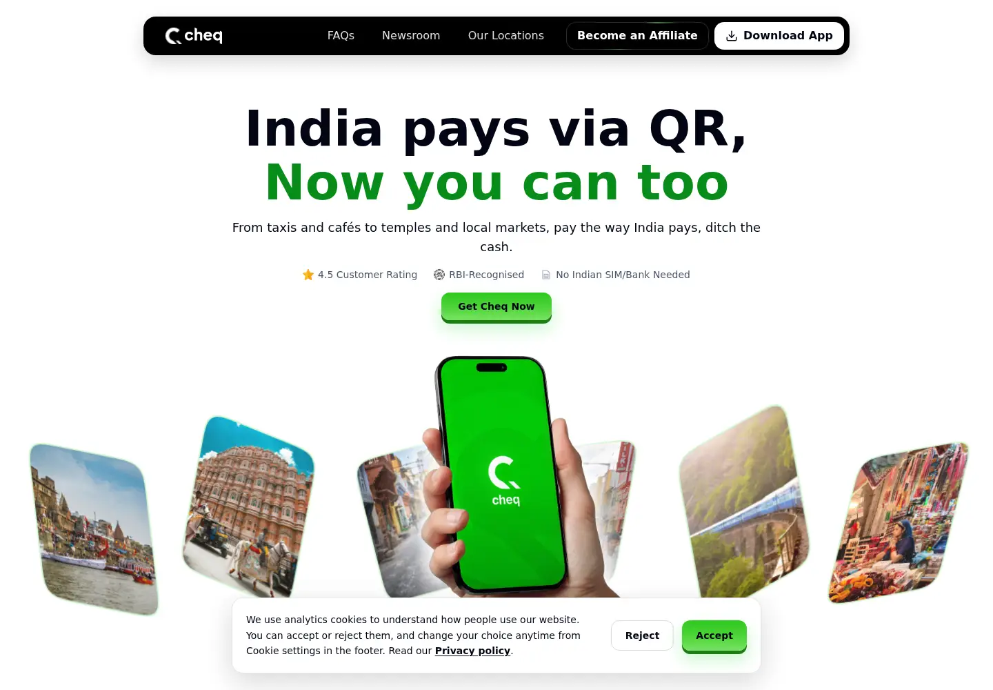 Screenshot of cheq.money