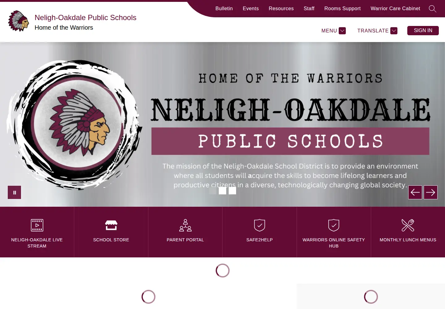 Screenshot of nelighoakdaleschools.com