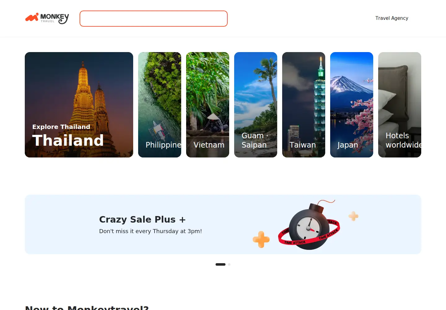 Screenshot of monkeytravel.com