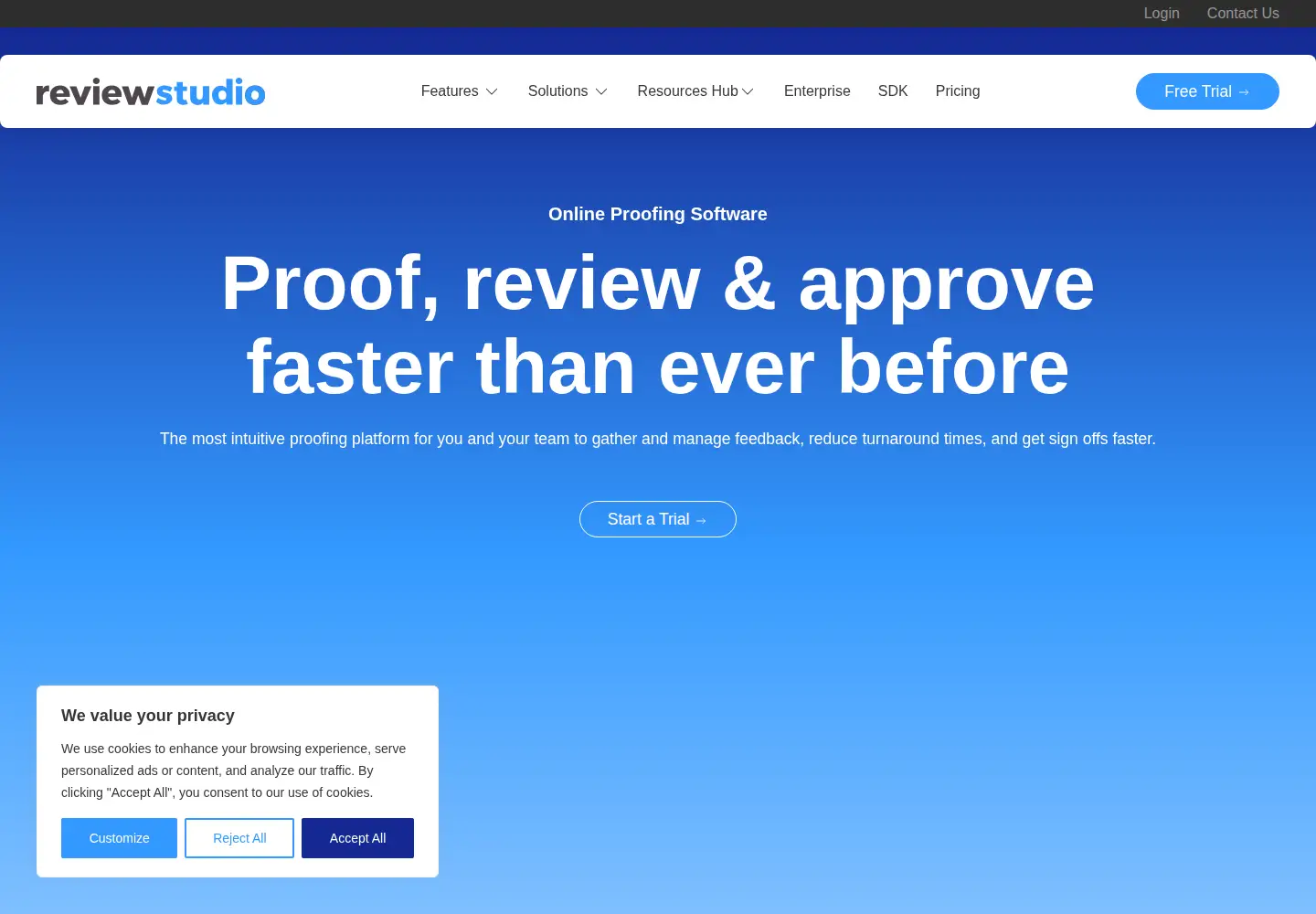 Screenshot of reviewstudio.com