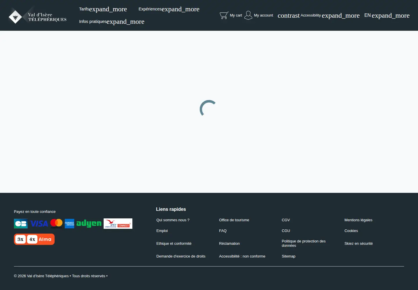 Captured homepage of valdisere.ski in the current scan