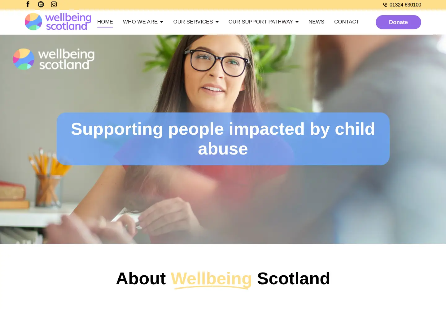 Screenshot of wellbeingscotland.org