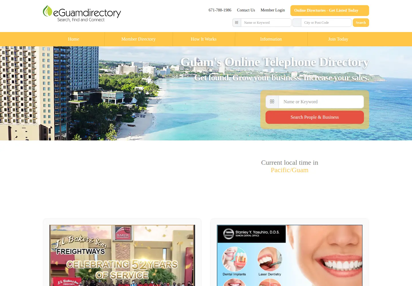 Captured homepage of eguamdirectory.com in the current scan