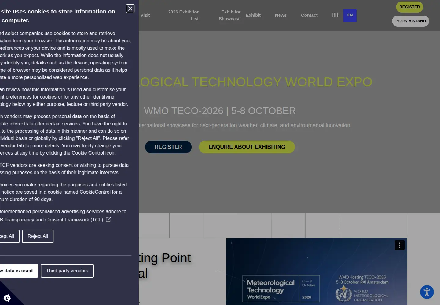 Captured homepage of meteorologicaltechnologyworldexpo.com in the current scan
