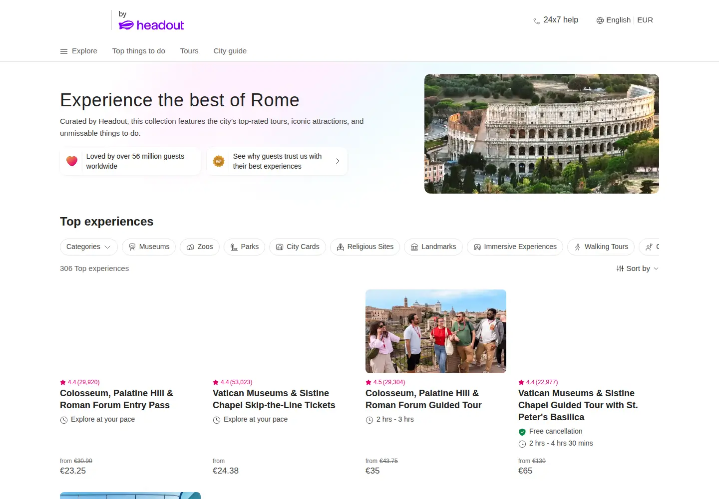 Captured homepage of tickets-rome.com in the current scan