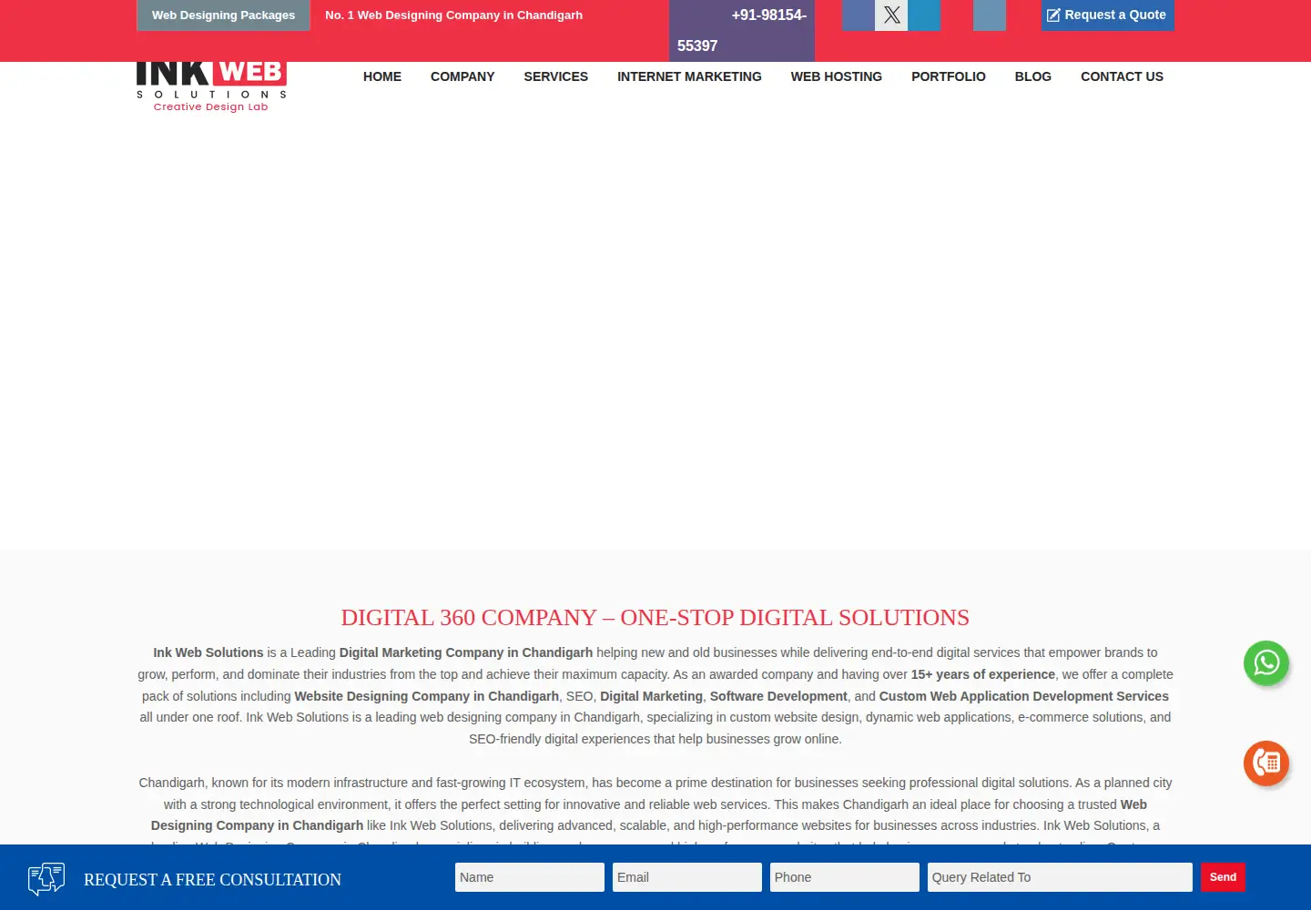 Screenshot of inkwebsolutions.com