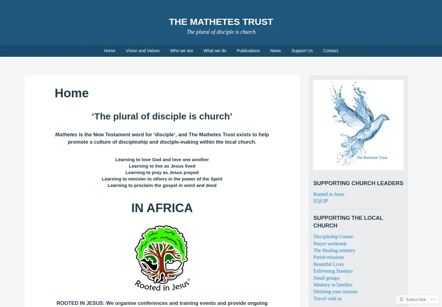 Screenshot of mathetestrust.org