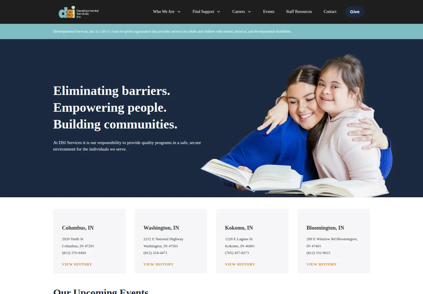 Captured homepage of dsiservices.org in the current scan