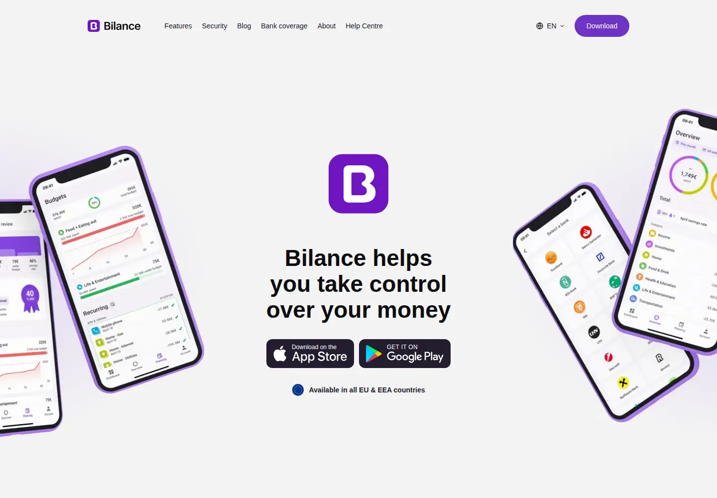 Screenshot of bilanceapp.com