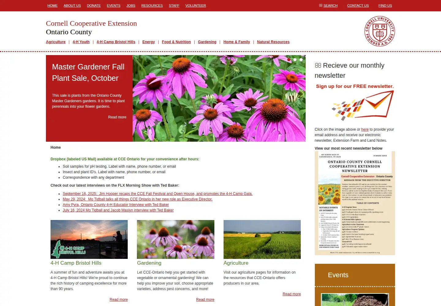 Captured homepage of cceontario.org in the current scan