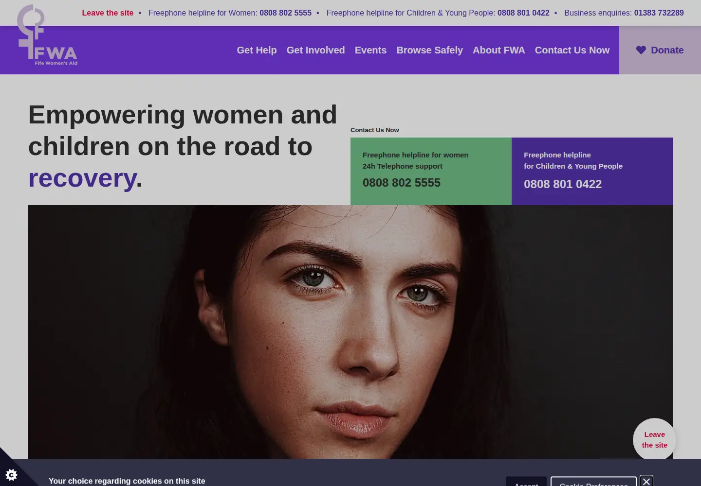 Captured homepage of fifewomensaid.org.uk in the current scan